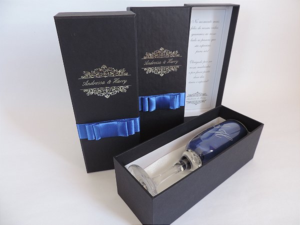 Taça de Champanhe - Kit Individual + Mensagem Interna
