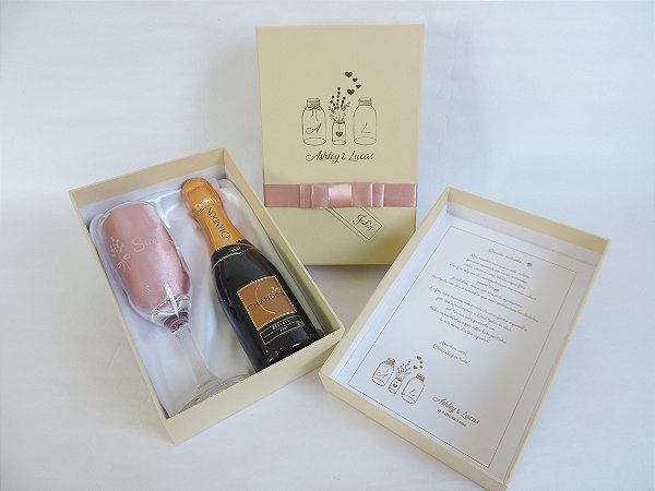 Taça de Champanhe - Kit Individual + Mensagem Interna + Espaço 187ml