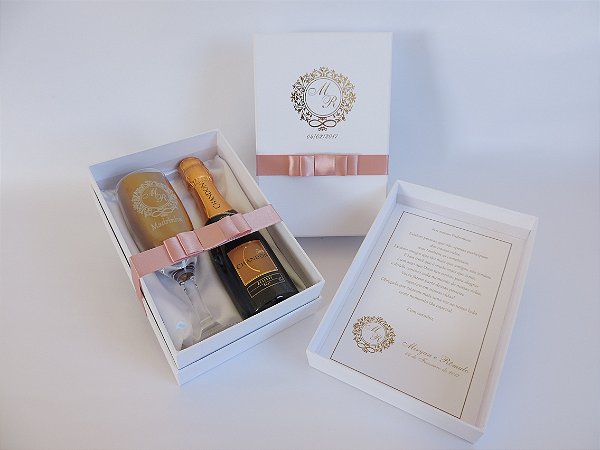 Taça de Champanhe - Kit individual + Mensagem Interna + Espaço 187ml