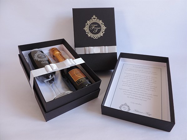 Taça de Champanhe - Kit Individual + Mensagem Interna + Espaço 187ml