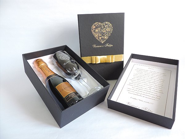 Taça de Champanhe - Kit Individual + Mensagem Interna + Espaço 187ml