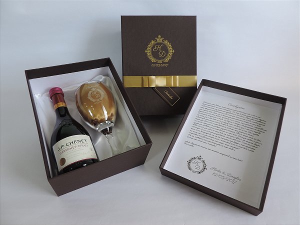 Taça de Vinho - Kit Individual + Mensagem Interna + Espaço 250ml