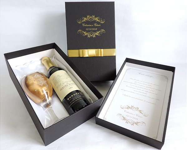 Taça de Vinho - Kit Individual + Mensagem Interna + Espaço 375ml
