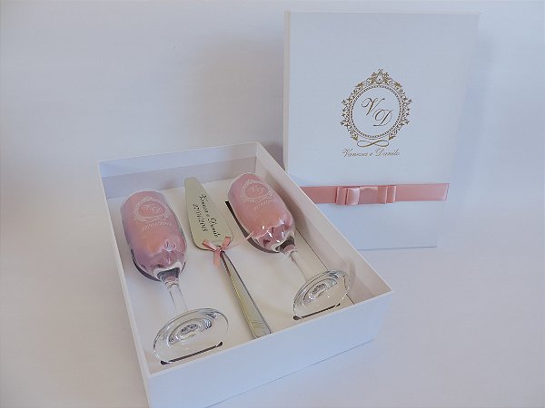 Kit com espátula Personalizada - Taças de Vidro Modelos 7