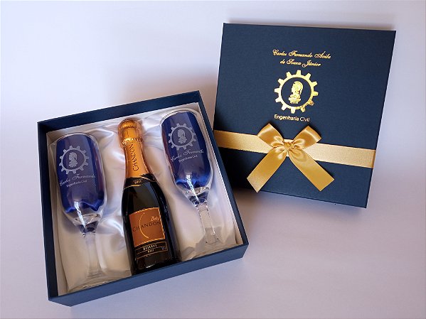 Taça de Champanhe - Kit Duplo + Espaço 187ml - Formatura 01