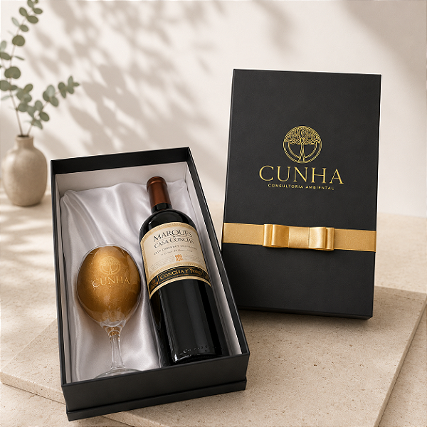 Kit Individual com Taça de Vinho e Espaço para Garrafa 750 ml