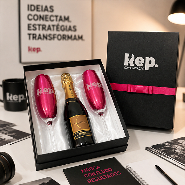 Kit Taças de Cristal com espaço para Mini Champanhe 375ML