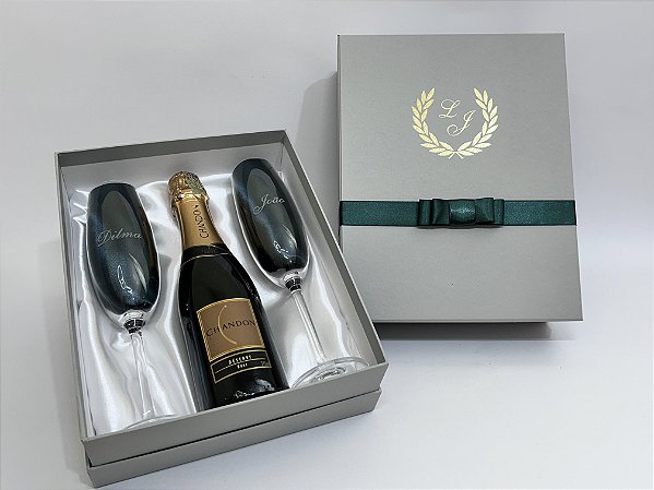 Glédson: Kit Taças de Cristal com espaço para Mini Champanhe 375ML