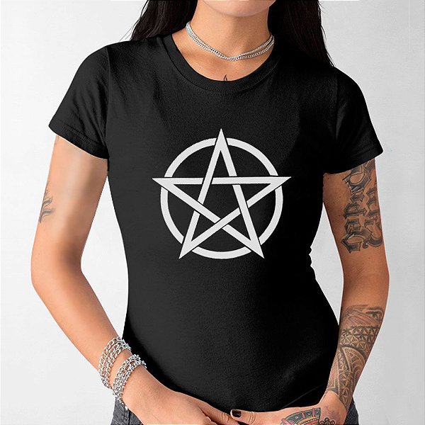 Camiseta estampada Pentagrama - Loja Aleafar: moda alternativa