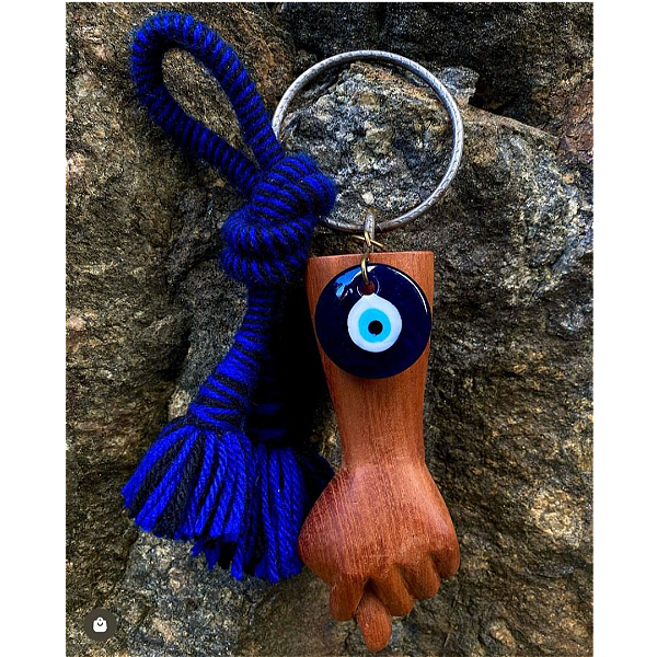 Pendente Figa com Olho Grego (26x8x3cm)