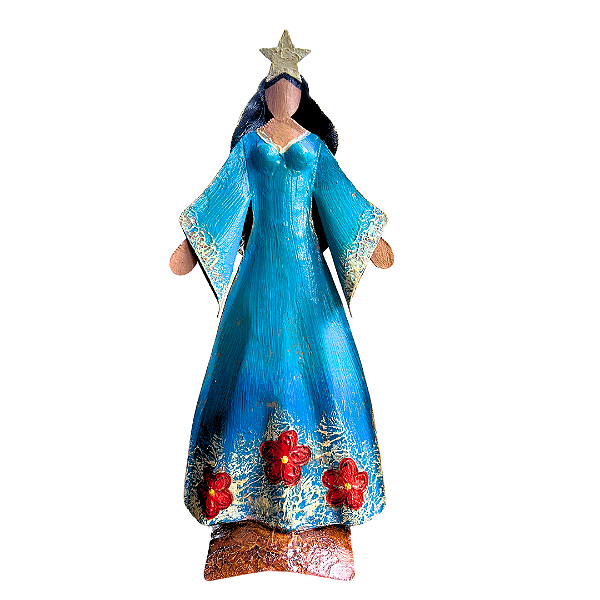 Escultura de Ferro Iemanjá Flores (40x18cm)