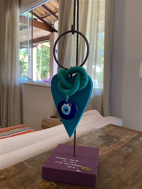 Pendente Coração Olho Grego Maia Verde (24x10x3cm)