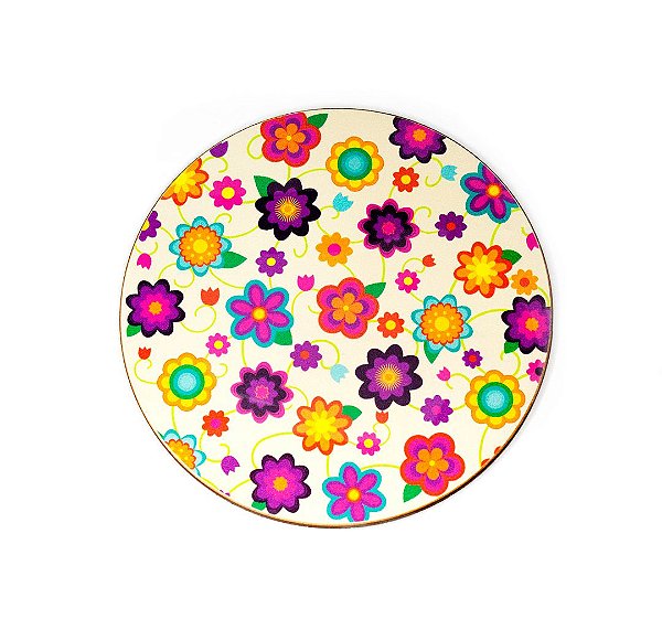 Porta Copo Floral Branco