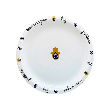 Prato Sobremesa Porcelana - Olho Grego