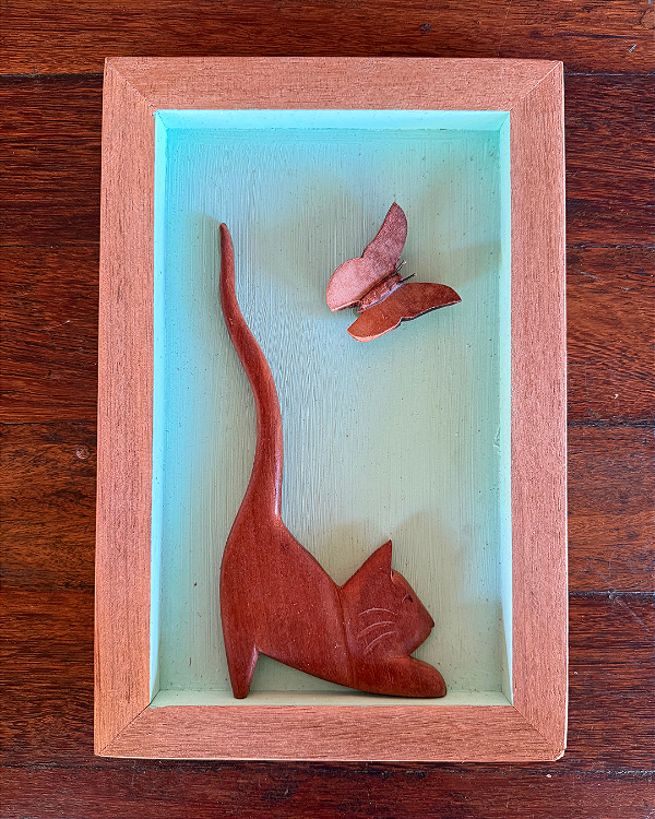 Quadro Gatinho Azul Claro (30x20cm)