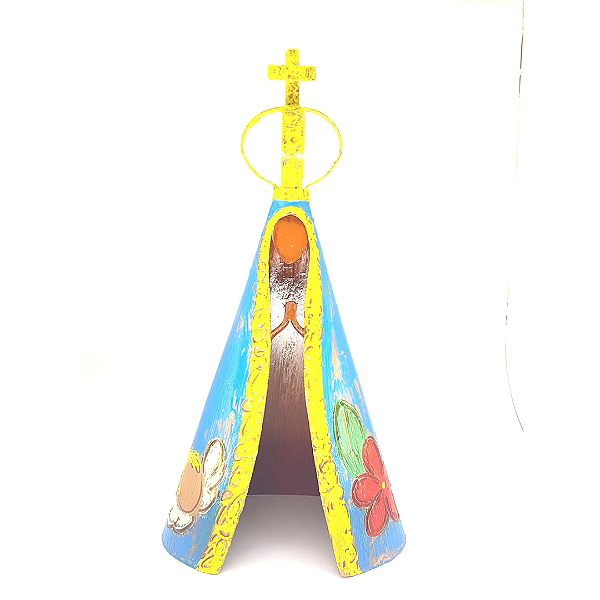 Escultura em Ferro Nossa Senhora Aparecida Anjos e Flores