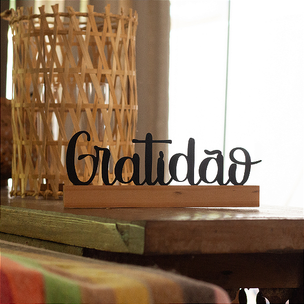 Escultura com Base Gratidão