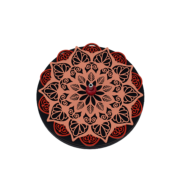 Porta-Inceso Mandala Vermelha