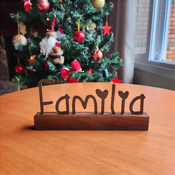 Escultura com Base Família - Marrom Fosco