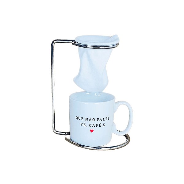 Kit Caneca com Coador - Receita da Felicidade