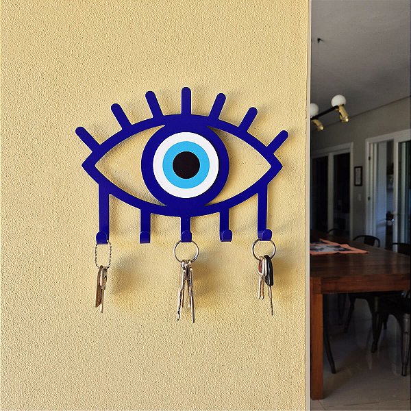 PORTA CHAVES OLHO GREGO AZUL