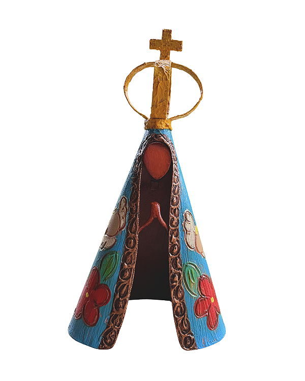 Escultura em Ferro Nossa Senhora Aparecida Anjos c/ Flores