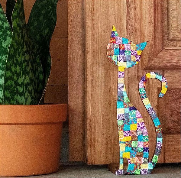 Prendedor de porta Gato Colorido