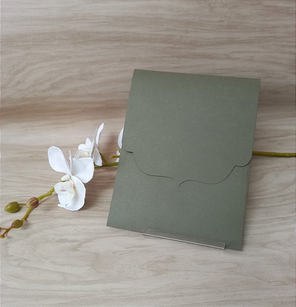 Envelope Vertical com aba Vintage Verde Oliva