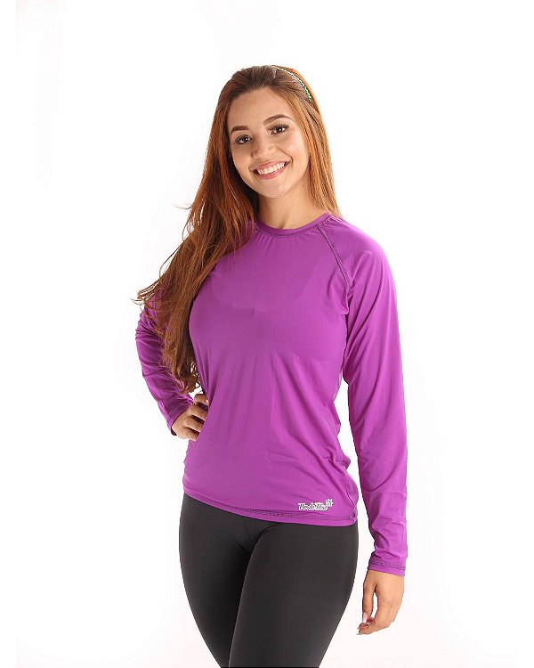Camisa Life Proteção Uv Feminina Roxa