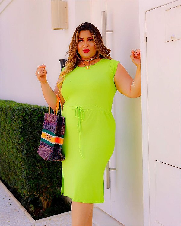 Vestido plus size de malha Vanessa - Lima