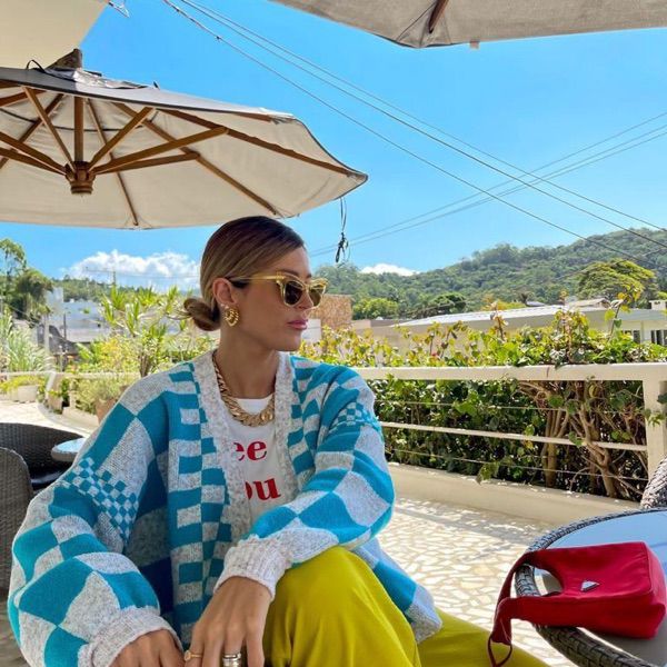 Casaco em tricot mousse grafismo