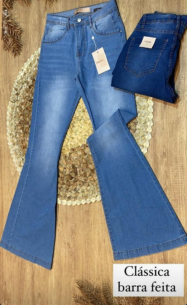 Calça jeans flare clássica ultra elastano - Lavagem intermediária