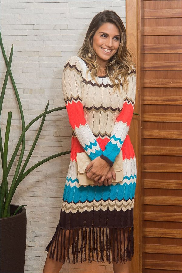 Vestido em Tricot missoni