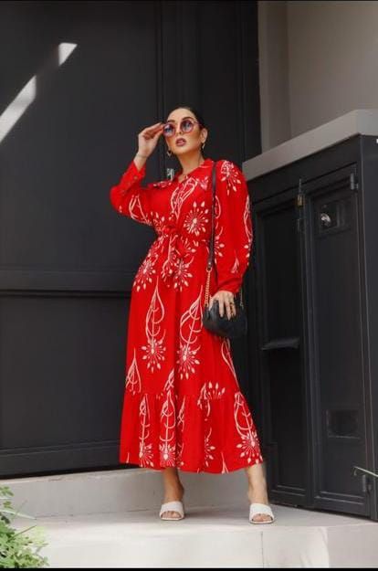 Vestido em viscolinho Petrópolis - vermelho