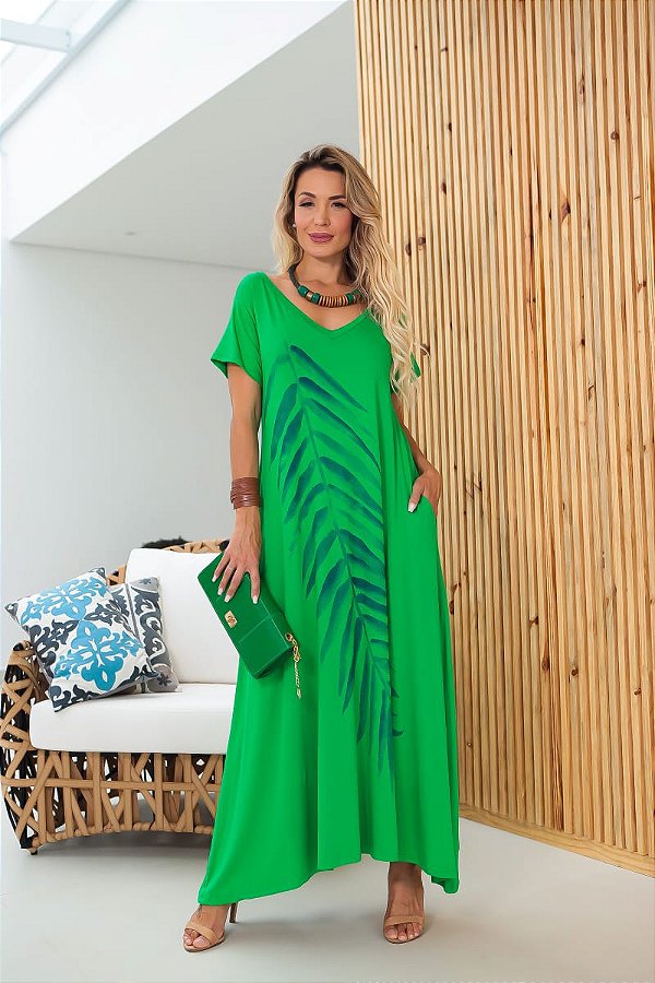 Vestido longo verde maravilhoso - Milena