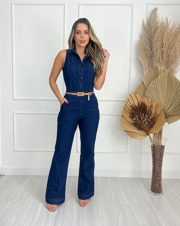 Macacão jeans com lycra e botões - Madame Ninna - loja online de  confeccções femininas