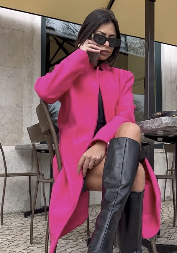 Sobretudo em lã batida na cor Pink - Madame Ninna - loja online de  confeccções femininas