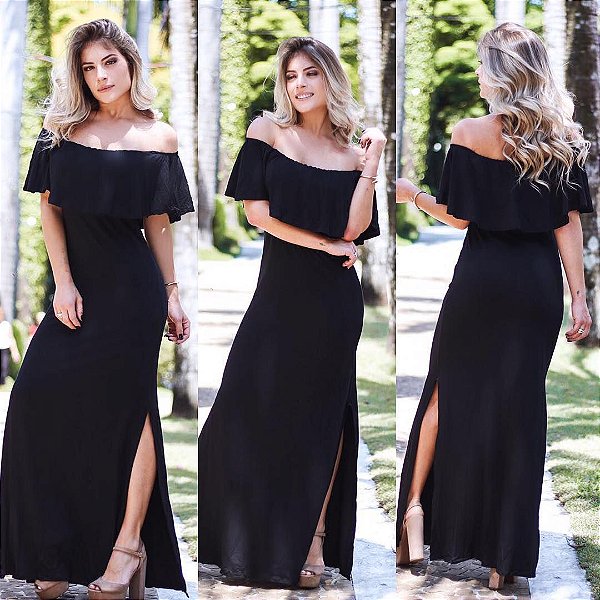 Vestido em viscolycra ciganinha black