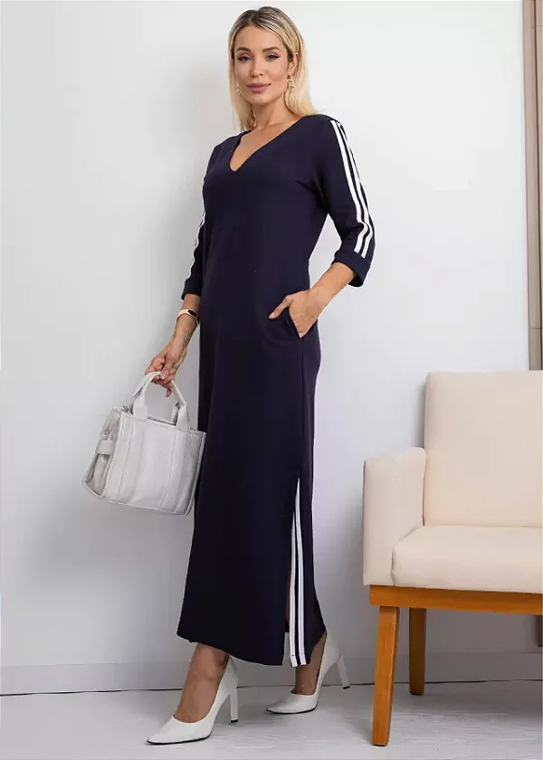 Vestido Moletom Marquezine - Azul marinho
