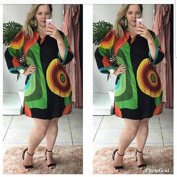 Vestido plus size estampa maravilhosa