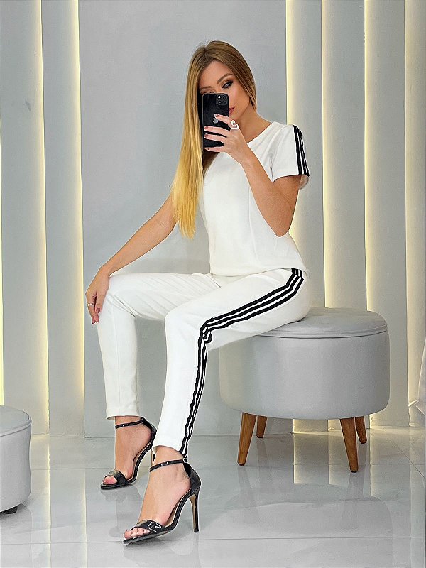 Conjunto Track Pants e tshirt Offwhite