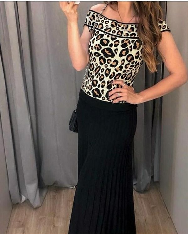 Vestido em modal Animal Print