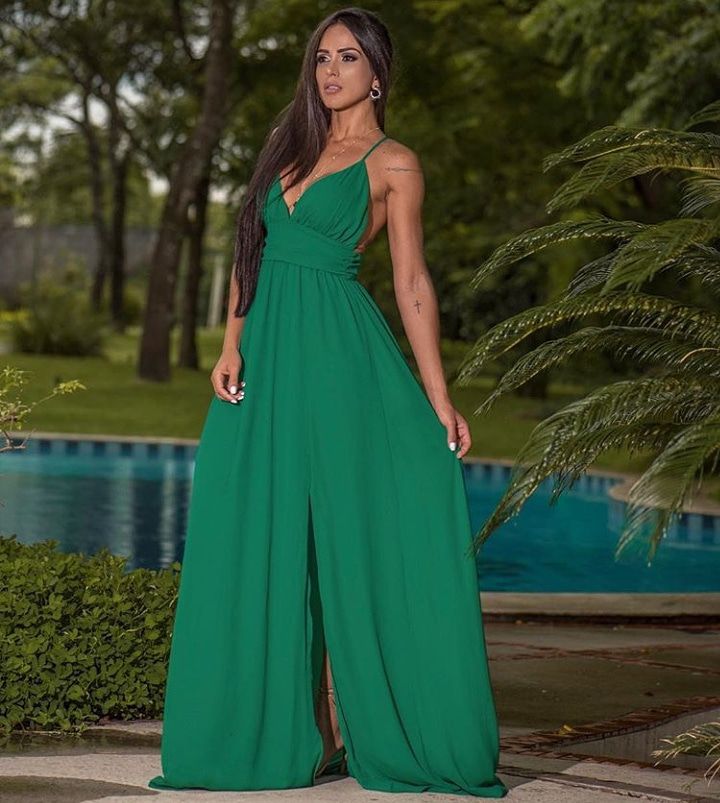 Vestido glam new crepe - Verde esmeralda