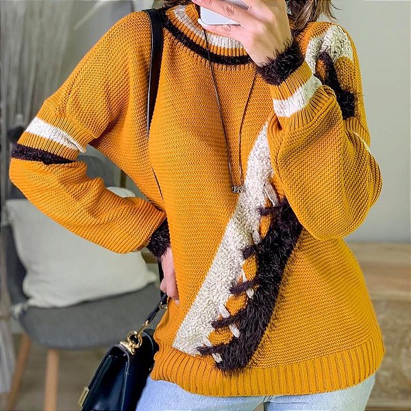 Suéter de tricot Raíssa - Amarelo