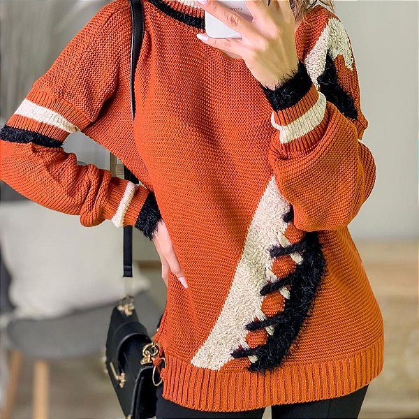 Suéter de tricot Raíssa - Telha