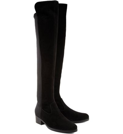 Bota salto baixo over the knee neopreme black