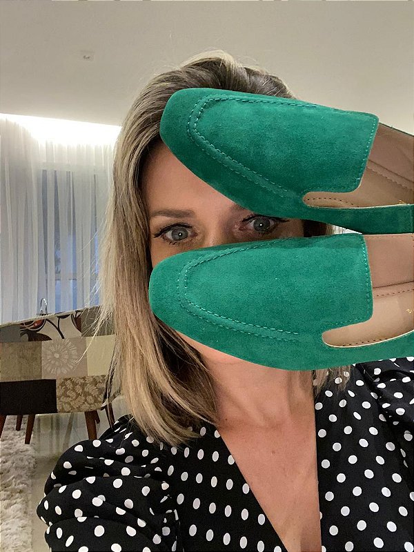 Loafer em nobuck verde bandeira