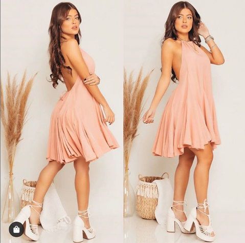 Vestido Curto Frente Única - Rosé