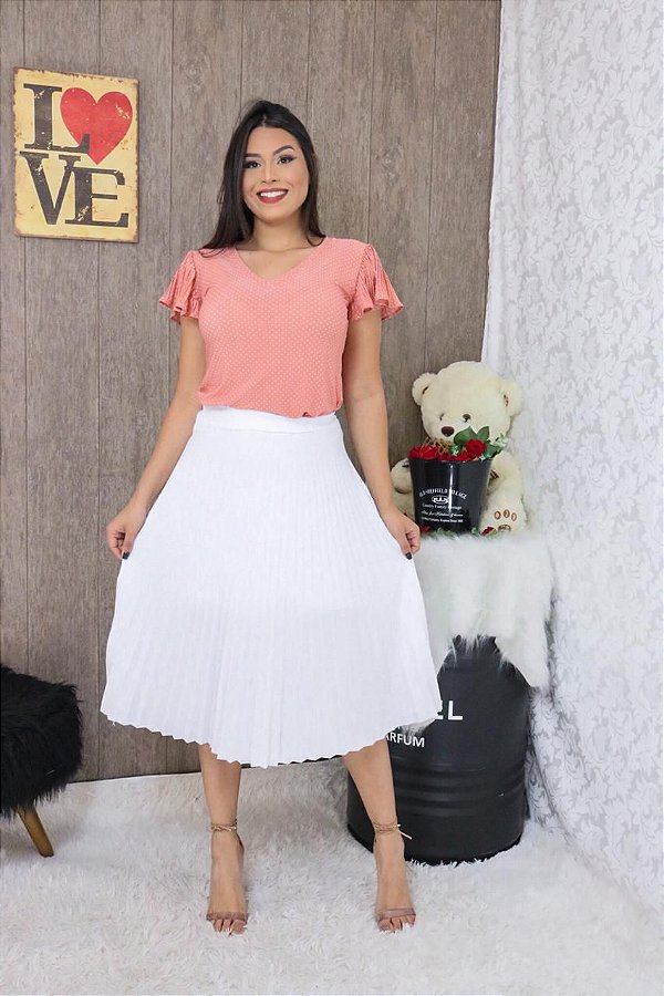 Mini saia branca com abertura na lateral - Madame Ninna - loja online de  confeccções femininas