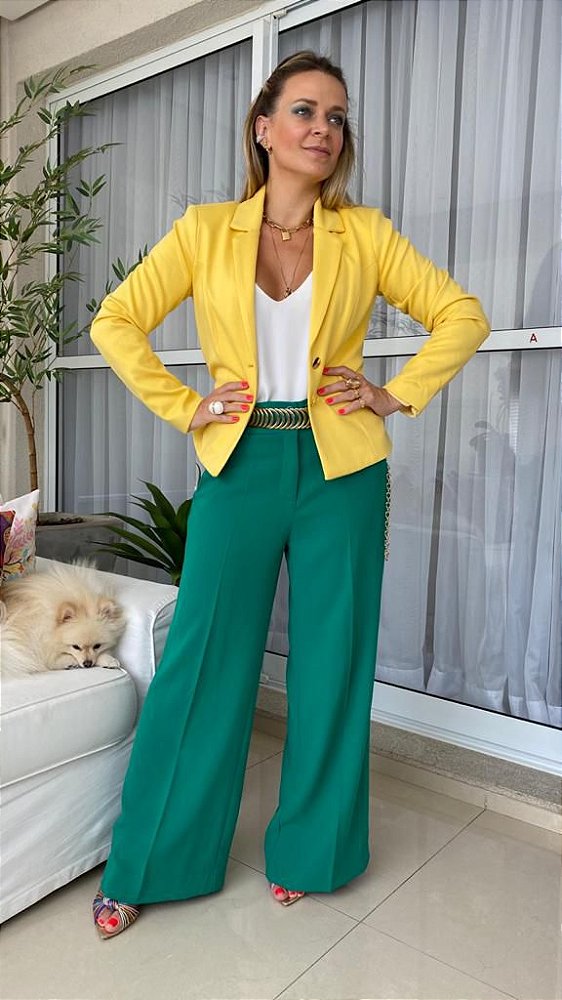 Blazer alfaiataria amarelo maravilhoso